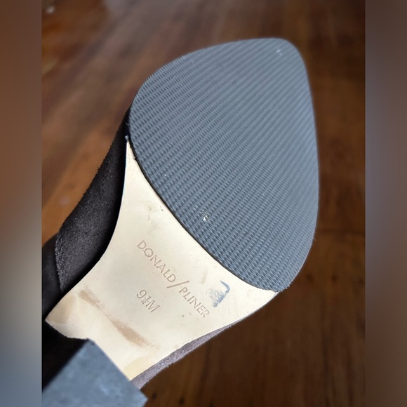 Donald Pliner Valda Block Heel Mule Clog Suede Leather Shoes Size 9.5 M Brown - Picture 7 of 8